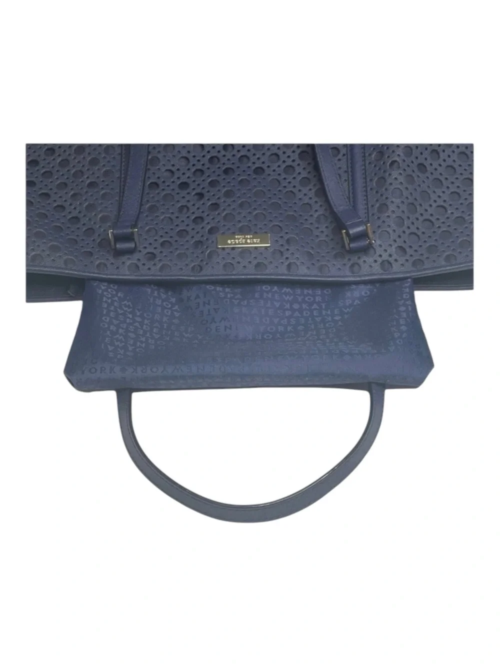 Kate Spade  Dally Newbury Lane Caining Large Tote Bag Handbag  French Navy 